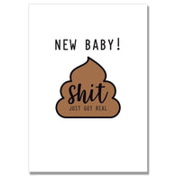 Shit Just Got Real New Baby Card